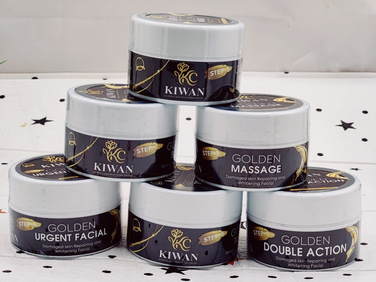 Kiwan 6-Step Golden Glowing & Whitening Facial Kit
